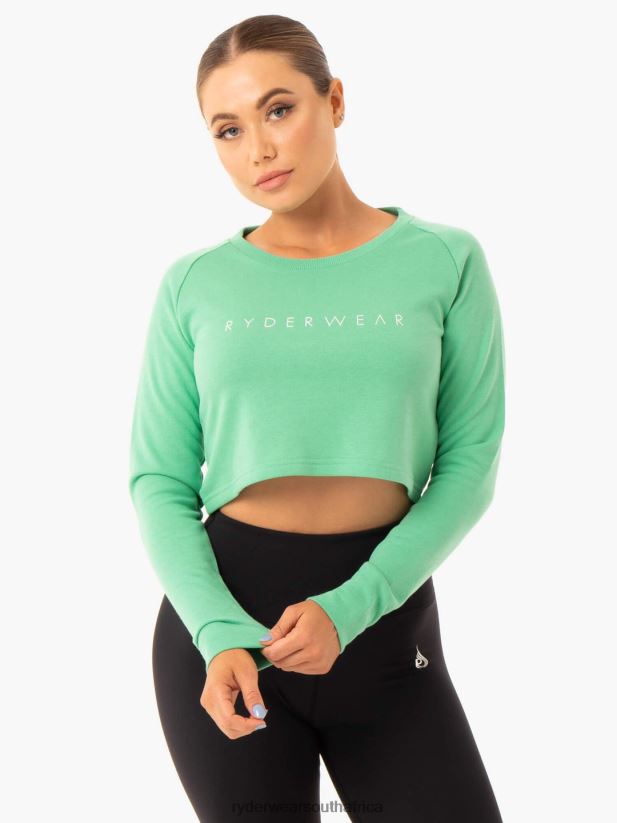 Women Ryderwear Staples Cropped Sweater 2RT8VD1024 Neomint Clothing