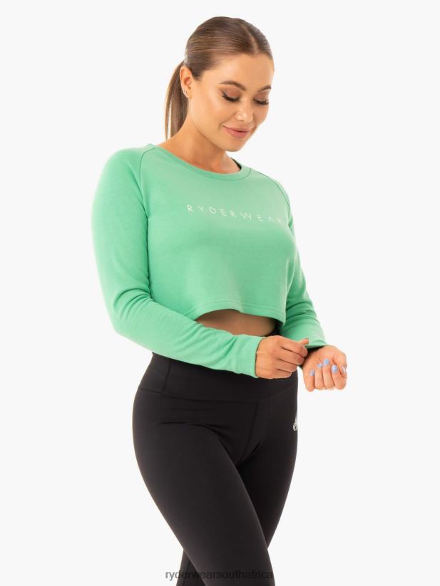 Women Ryderwear Staples Cropped Sweater 2RT8VD1024 Neomint Clothing