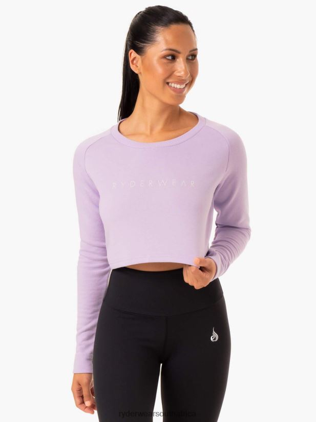 Women Ryderwear Staples Cropped Sweater 2RT8VD1025 Lilac Clothing