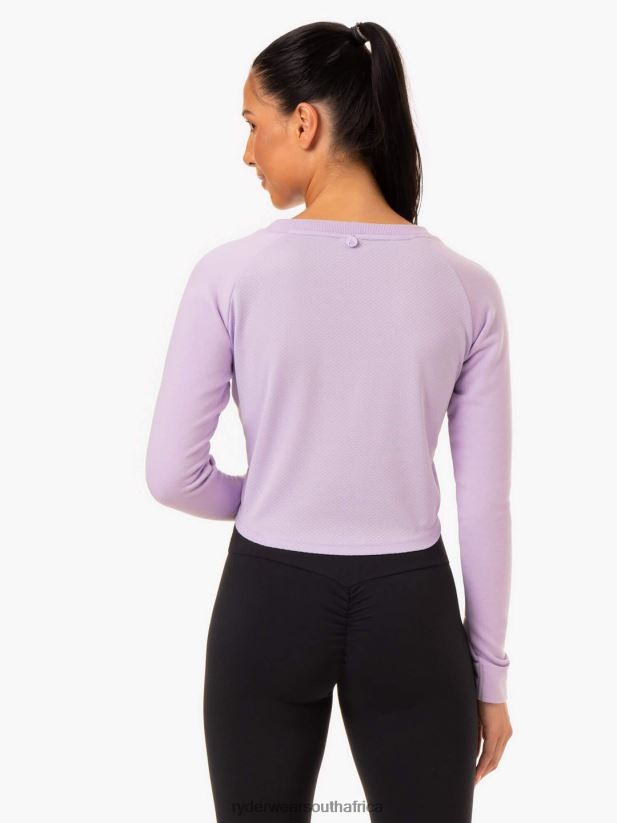 Women Ryderwear Staples Cropped Sweater 2RT8VD1025 Lilac Clothing