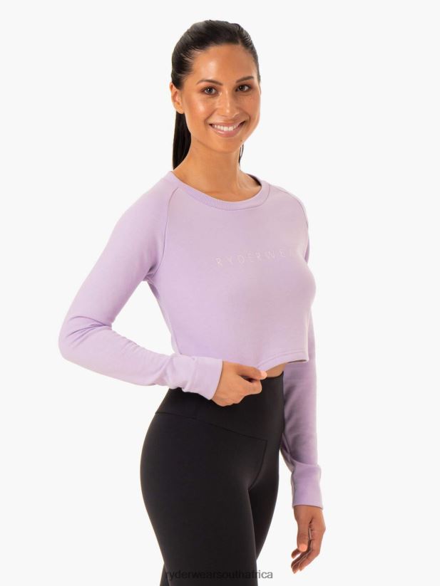 Women Ryderwear Staples Cropped Sweater 2RT8VD1025 Lilac Clothing