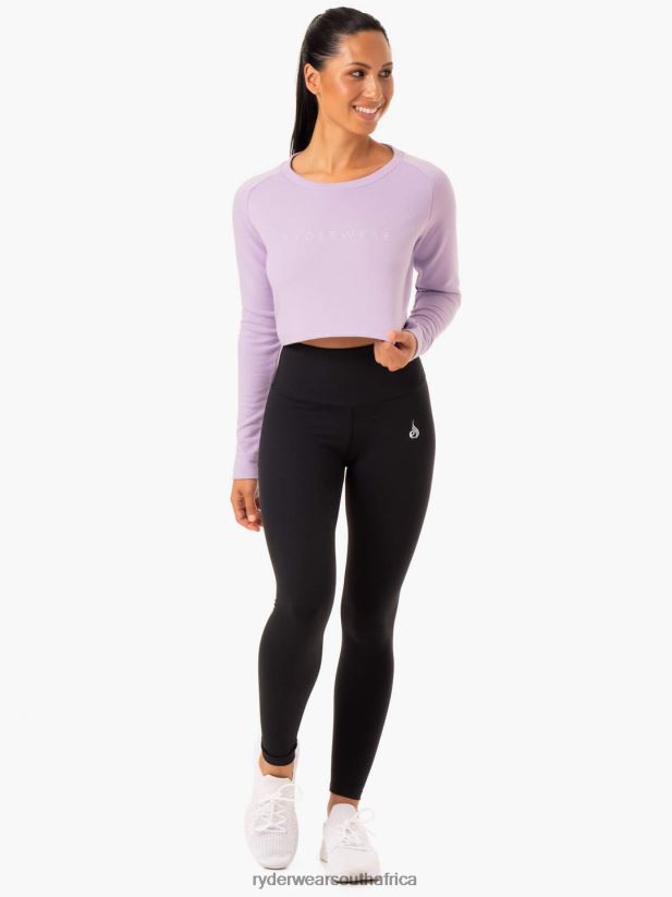 Women Ryderwear Staples Cropped Sweater 2RT8VD1025 Lilac Clothing