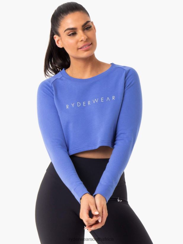 Women Ryderwear Staples Cropped Sweater 2RT8VD1026 Iris Blue Clothing