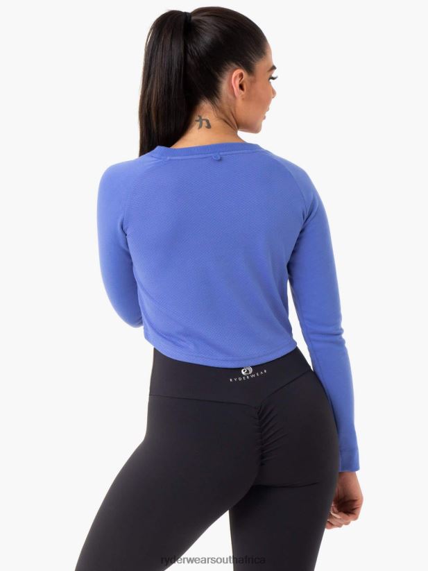 Women Ryderwear Staples Cropped Sweater 2RT8VD1026 Iris Blue Clothing