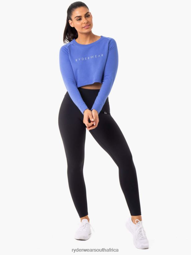 Women Ryderwear Staples Cropped Sweater 2RT8VD1026 Iris Blue Clothing