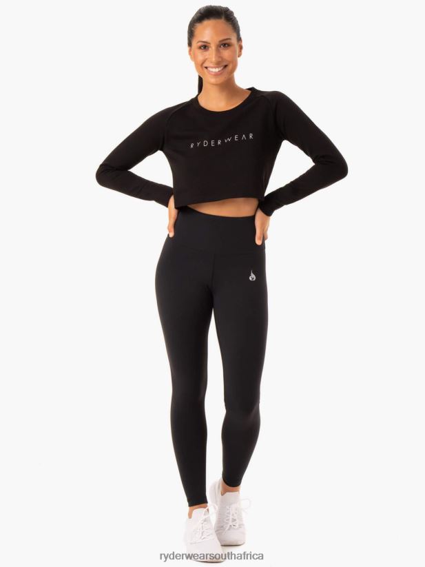 Women Ryderwear Staples Cropped Sweater 2RT8VD1092 Black Clothing