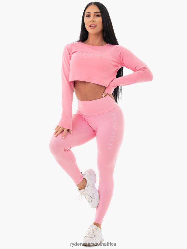 Women Ryderwear Staples Cropped Sweater 2RT8VD1096 Pink Clothing