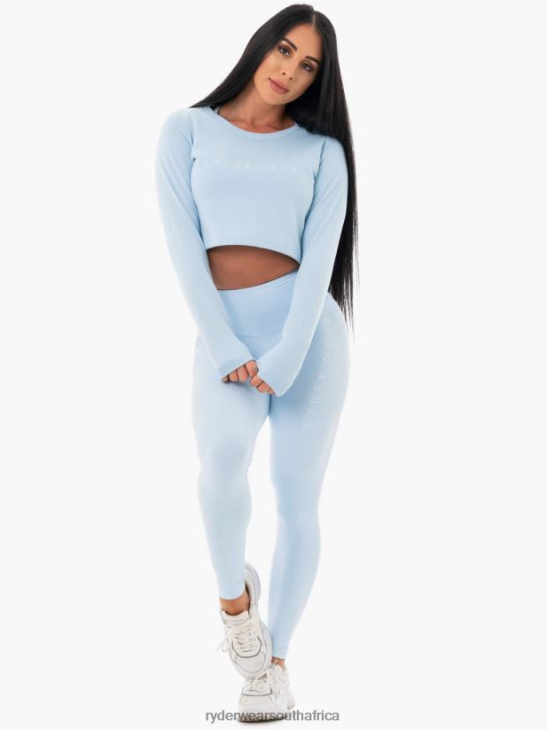 Women Ryderwear Staples Cropped Sweater 2RT8VD1097 Sky Blue Clothing