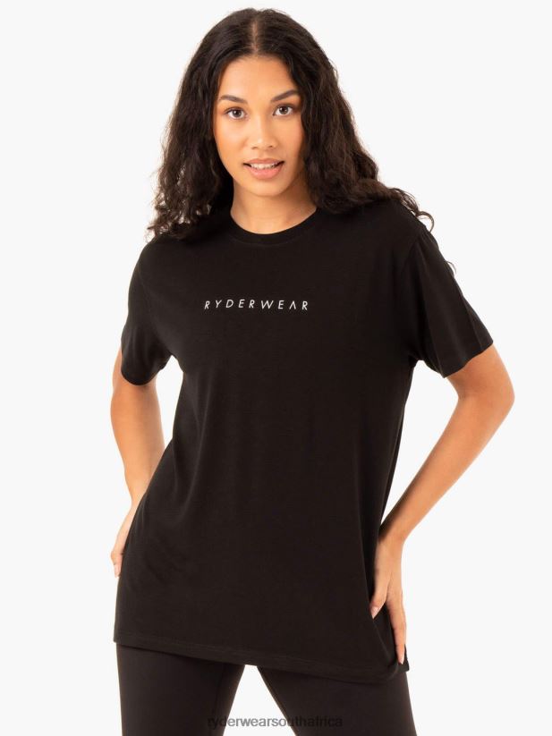 Women Ryderwear Boyfriend Longline T-Shirt 2RT8VD929 Black Clothing