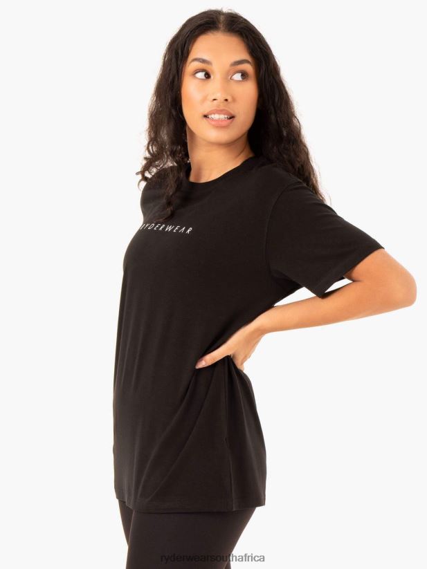 Women Ryderwear Boyfriend Longline T-Shirt 2RT8VD929 Black Clothing