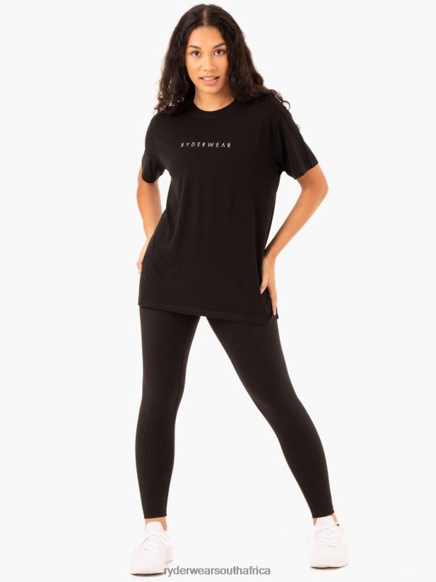 Women Ryderwear Boyfriend Longline T-Shirt 2RT8VD929 Black Clothing