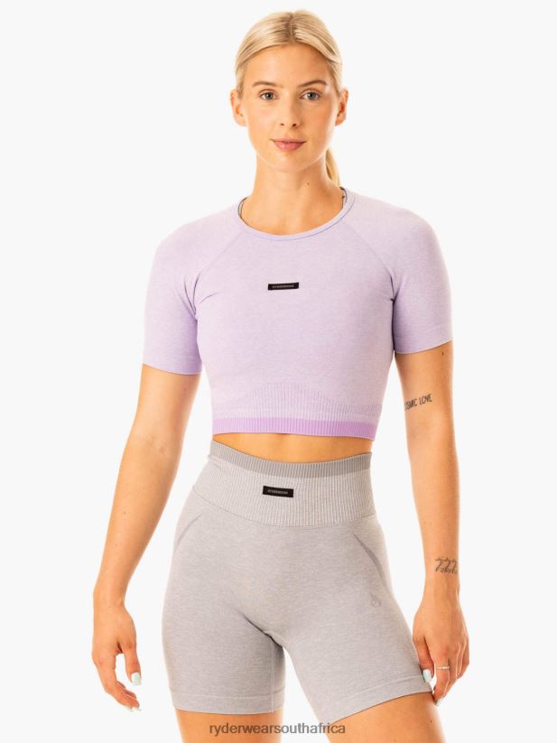 Women Ryderwear Excel Seamless T-Shirt 2RT8VD887 Lavender Marl Clothing