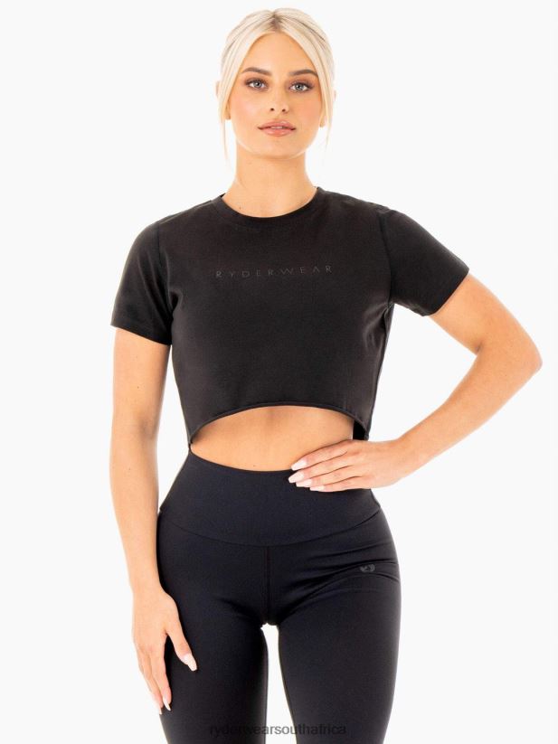 Women Ryderwear Motion Cropped T-Shirt 2RT8VD1055 Black Clothing