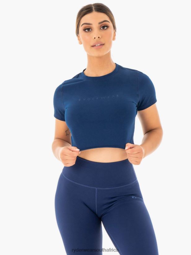 Women Ryderwear Motion Cropped T-Shirt 2RT8VD1061 Navy Clothing