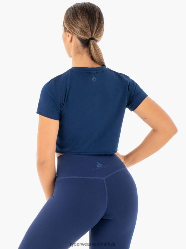 Women Ryderwear Motion Cropped T-Shirt 2RT8VD1061 Navy Clothing