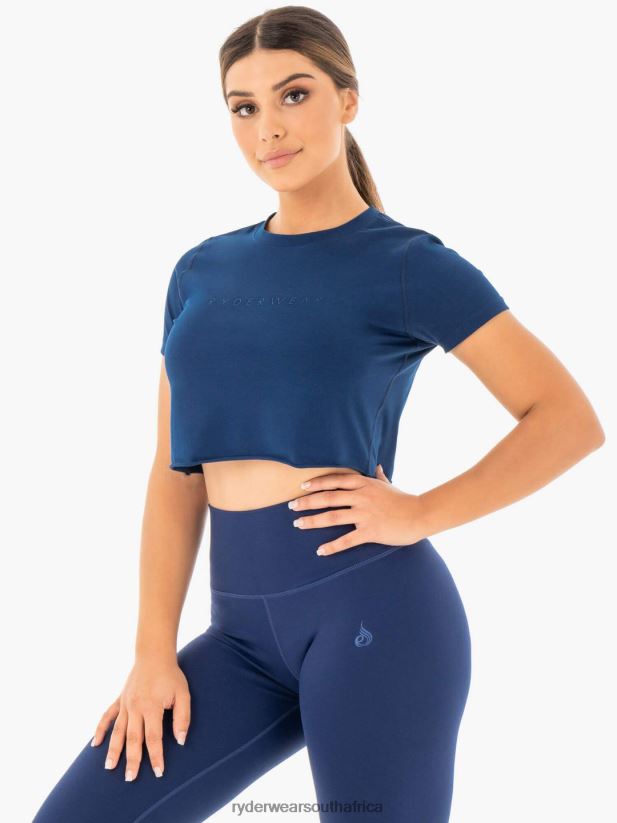 Women Ryderwear Motion Cropped T-Shirt 2RT8VD1061 Navy Clothing