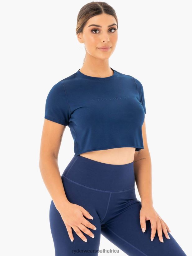 Women Ryderwear Motion Cropped T-Shirt 2RT8VD1061 Navy Clothing