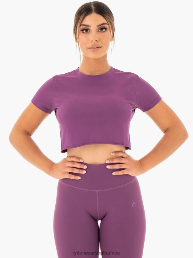 Women Ryderwear Motion Cropped T-Shirt 2RT8VD1062 Purple Clothing