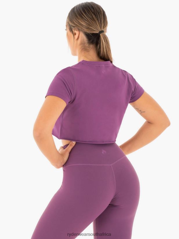 Women Ryderwear Motion Cropped T-Shirt 2RT8VD1062 Purple Clothing