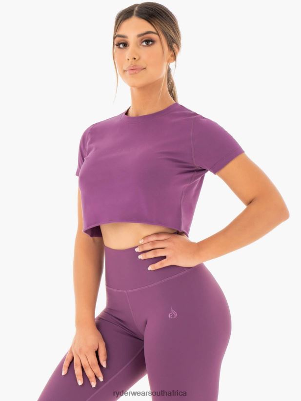 Women Ryderwear Motion Cropped T-Shirt 2RT8VD1062 Purple Clothing