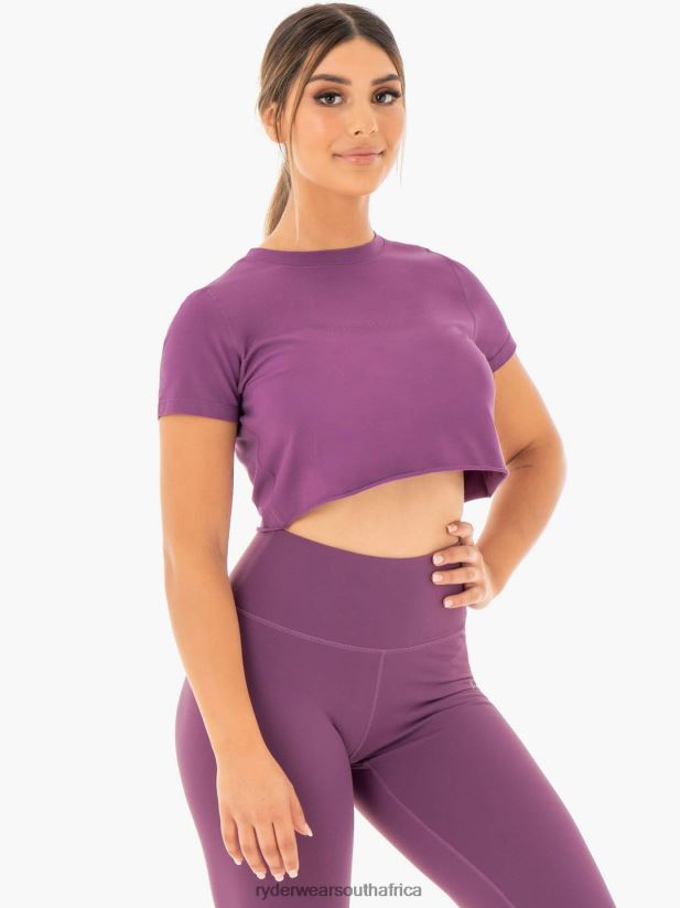 Women Ryderwear Motion Cropped T-Shirt 2RT8VD1062 Purple Clothing