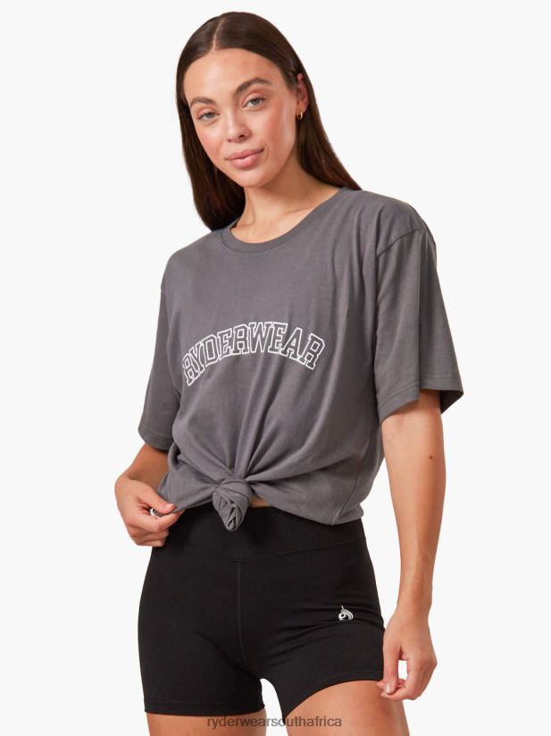 Women Ryderwear Oversized T-Shirt 2RT8VD1107 Charcoal Clothing