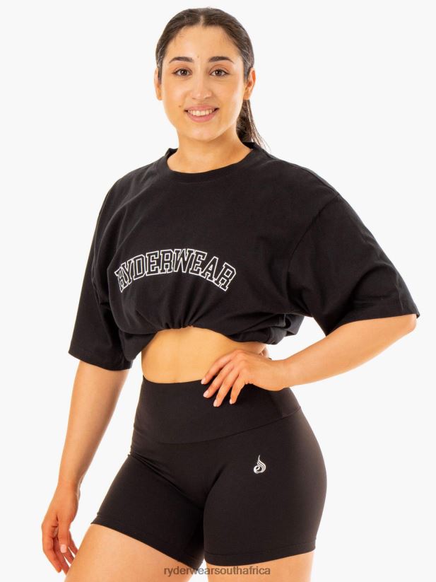 Women Ryderwear Oversized T-Shirt 2RT8VD1111 Black Clothing