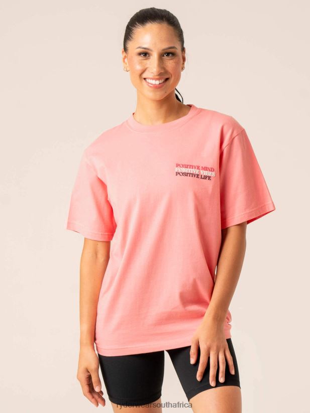 Women Ryderwear Positive Vibes T-Shirt 2RT8VD803 Pink Clothing