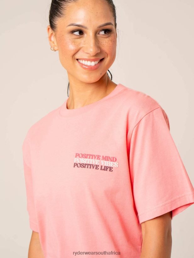 Women Ryderwear Positive Vibes T-Shirt 2RT8VD803 Pink Clothing