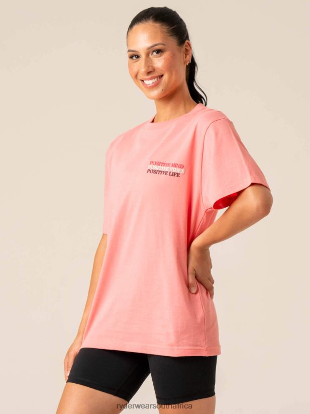 Women Ryderwear Positive Vibes T-Shirt 2RT8VD803 Pink Clothing