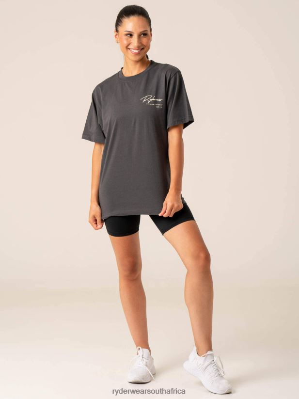 Women Ryderwear Signature T-Shirt 2RT8VD802 Charcoal Clothing