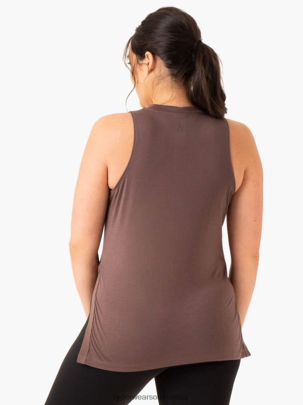 Women Ryderwear Active Bump Tank 2RT8VD854 Chocolate Clothing