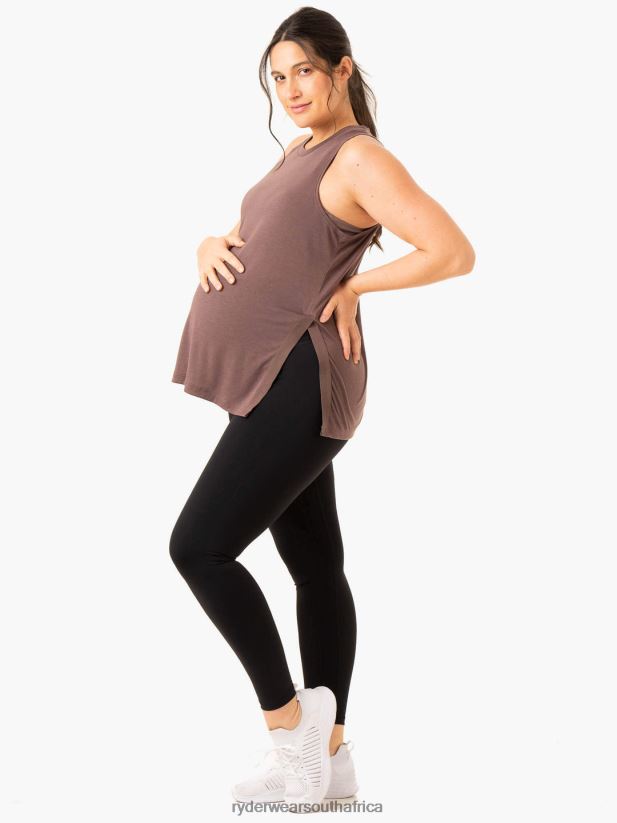 Women Ryderwear Active Bump Tank 2RT8VD854 Chocolate Clothing