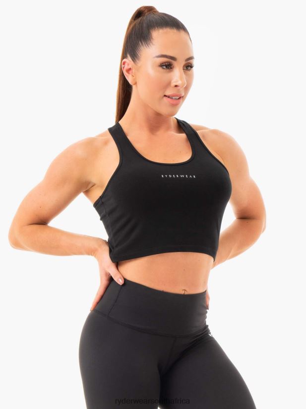 Women Ryderwear Cropped Racer Back Tank 2RT8VD1087 Black Clothing