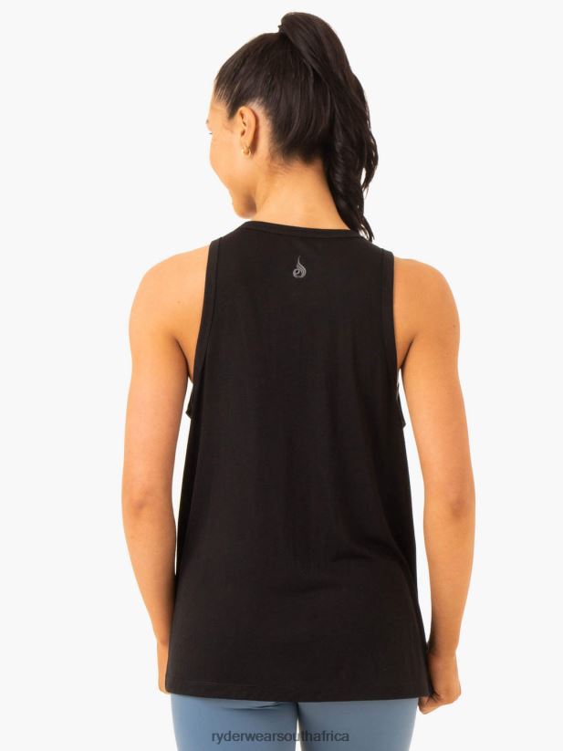 Women Ryderwear Ease Relaxed Tank 2RT8VD836 Black Clothing