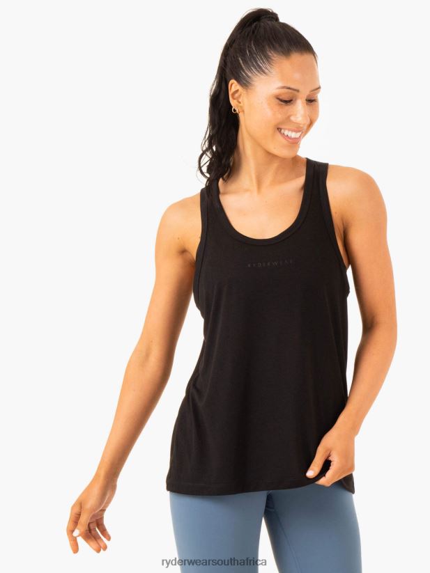 Women Ryderwear Ease Relaxed Tank 2RT8VD836 Black Clothing