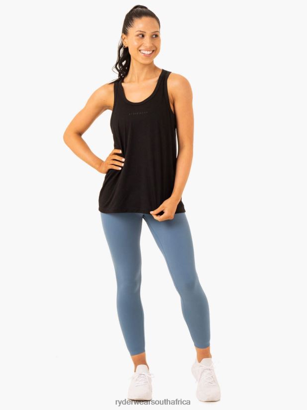 Women Ryderwear Ease Relaxed Tank 2RT8VD836 Black Clothing