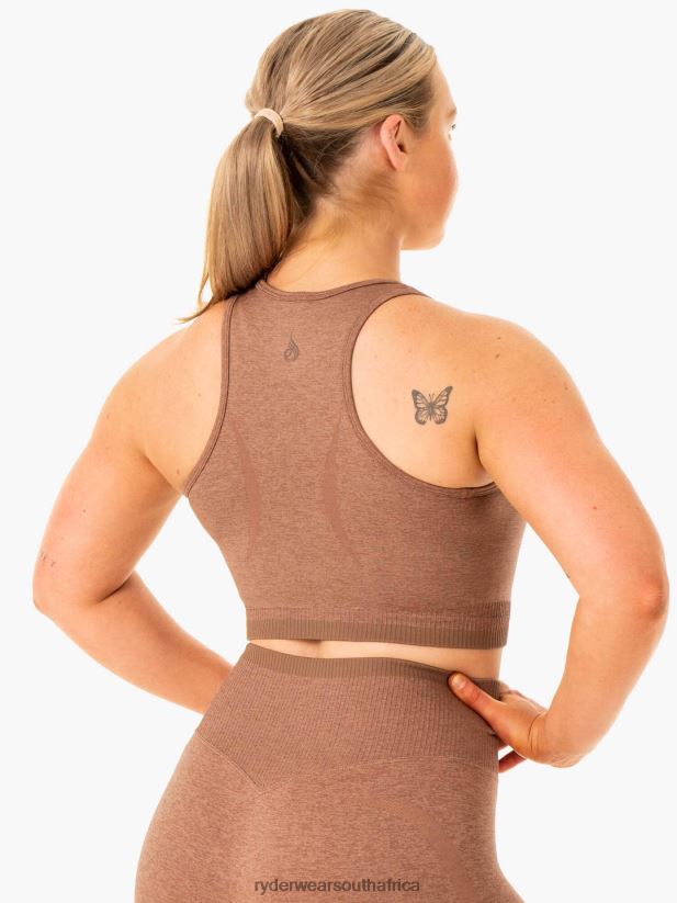 Women Ryderwear Excel Seamless Tank 2RT8VD882 Mocha Marl Clothing