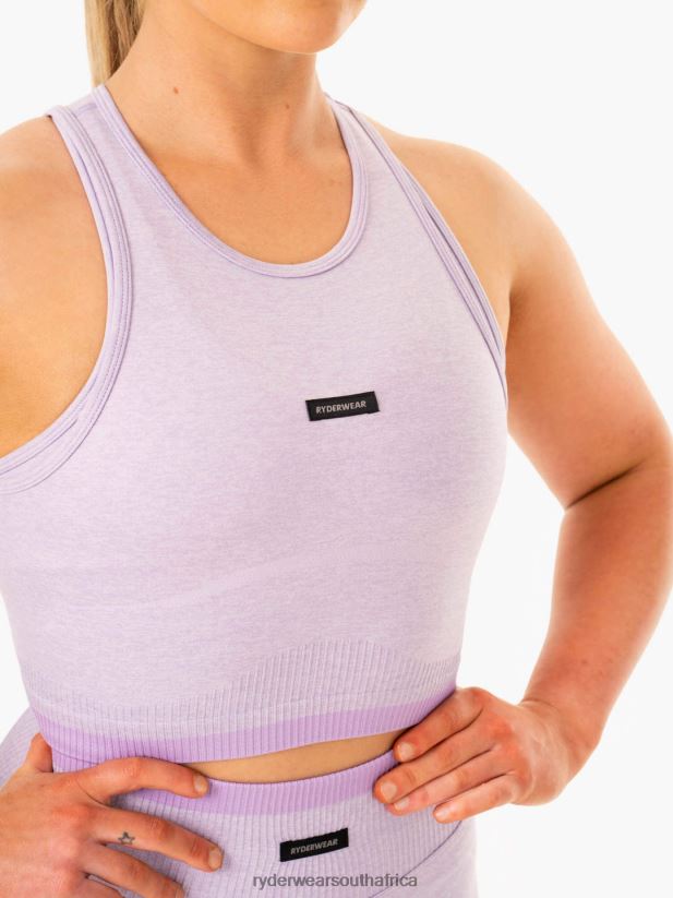 Women Ryderwear Excel Seamless Tank 2RT8VD883 Lavender Marl Clothing