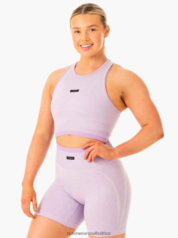 Women Ryderwear Excel Seamless Tank 2RT8VD883 Lavender Marl Clothing