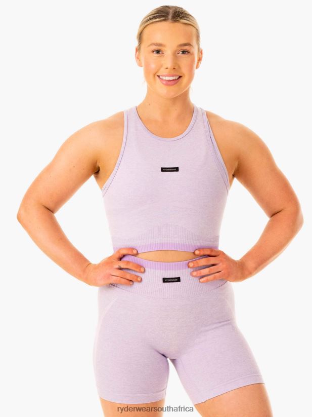 Women Ryderwear Excel Seamless Tank 2RT8VD883 Lavender Marl Clothing