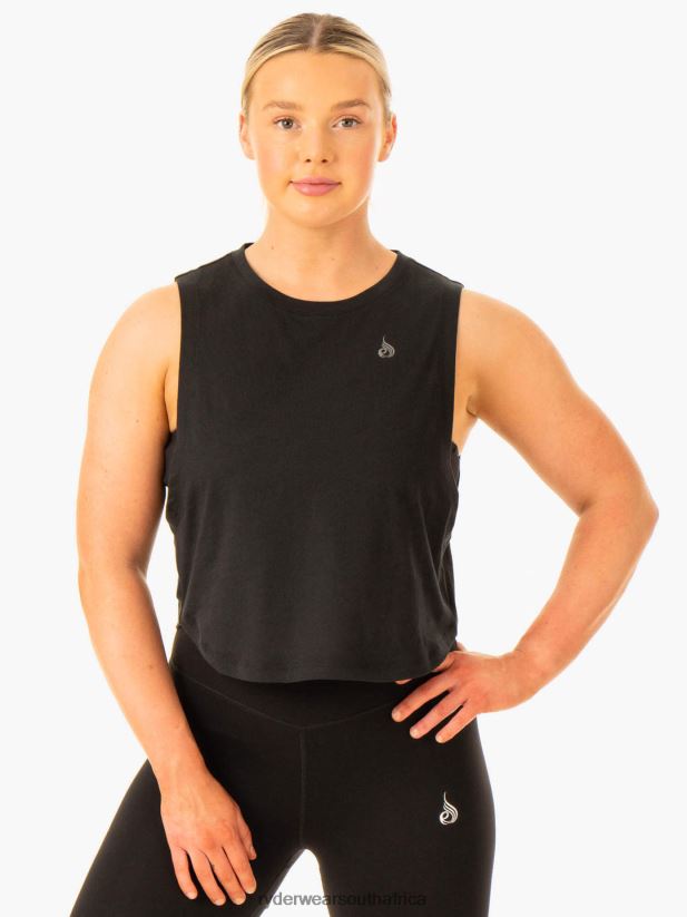 Women Ryderwear Flow Scoop Tank 2RT8VD893 Black Clothing