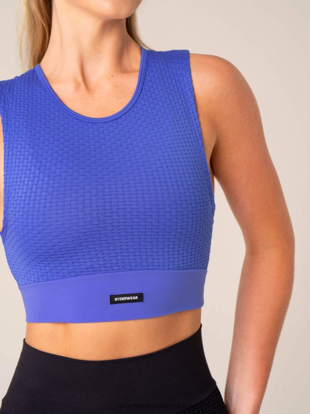 Women Ryderwear Honeycomb Seamless Tank 2RT8VD818 Cobalt Clothing