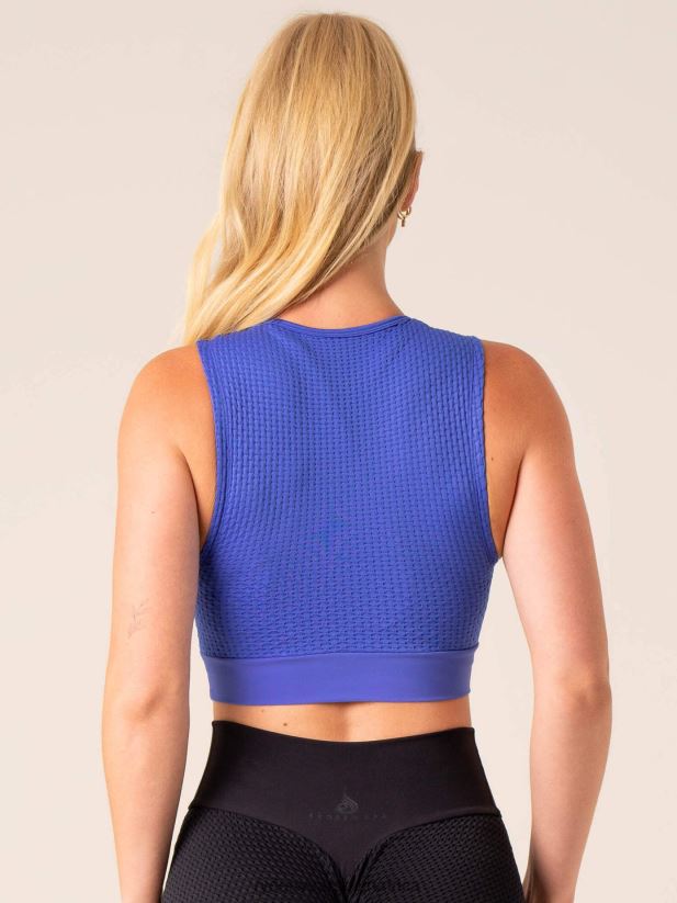 Women Ryderwear Honeycomb Seamless Tank 2RT8VD818 Cobalt Clothing