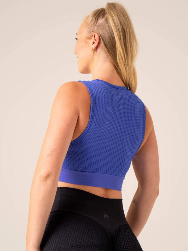 Women Ryderwear Honeycomb Seamless Tank 2RT8VD818 Cobalt Clothing