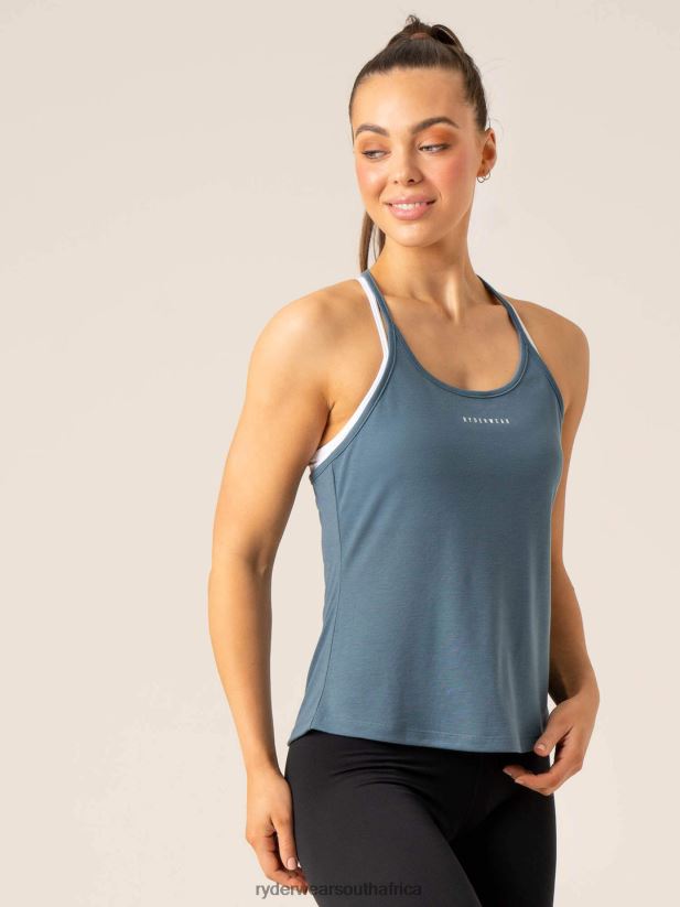 Women Ryderwear Intensity Relaxed Tank 2RT8VD814 Teal Clothing