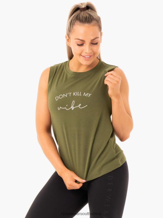 Women Ryderwear Ladies Baller Tank 2RT8VD1101 Khaki Clothing