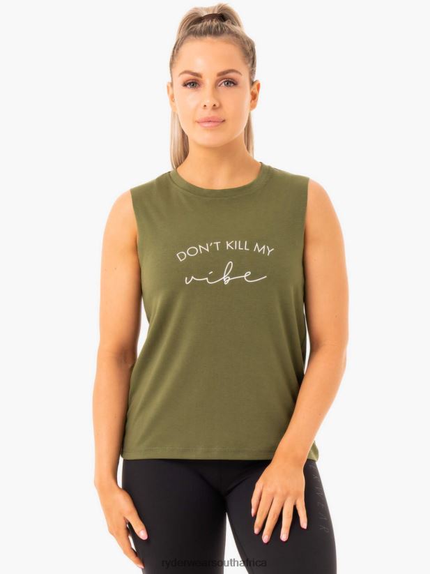 Women Ryderwear Ladies Baller Tank 2RT8VD1101 Khaki Clothing