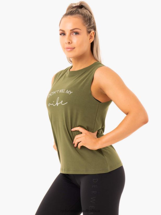 Women Ryderwear Ladies Baller Tank 2RT8VD1101 Khaki Clothing