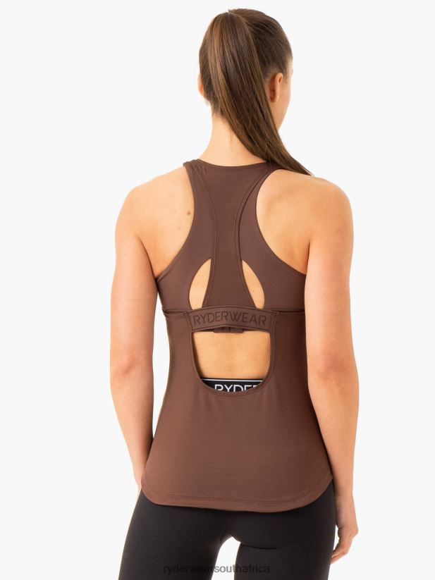 Women Ryderwear Level Up Training Tank 2RT8VD847 Chocolate Clothing